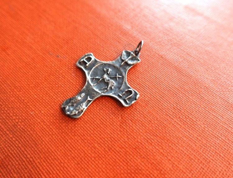  The Alpha and Omega  Cross Pendant Sterling Silver Gomolka Art