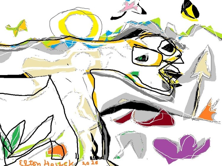 Abominable Snowman's Dog...(c)..2020 elton houck..digital..Yeti pet ART