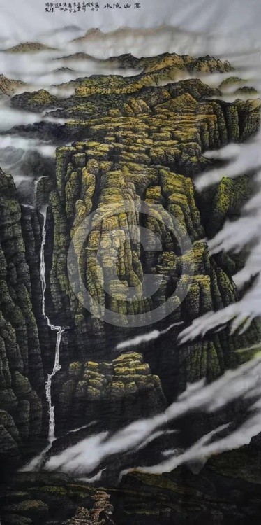Chinese traditional ink landscape painting