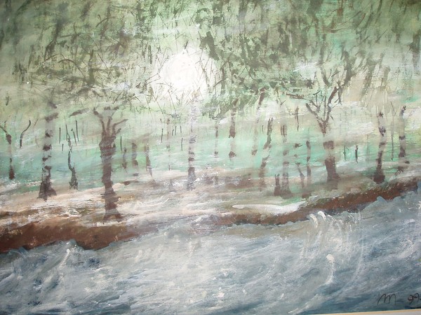 Moonlight by the river