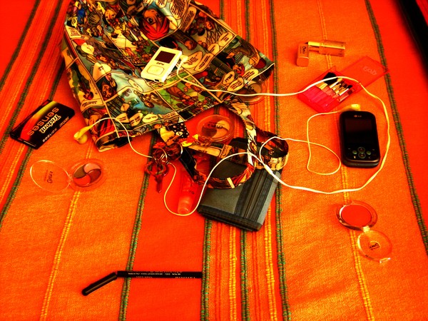 inside a suitcase of a woman