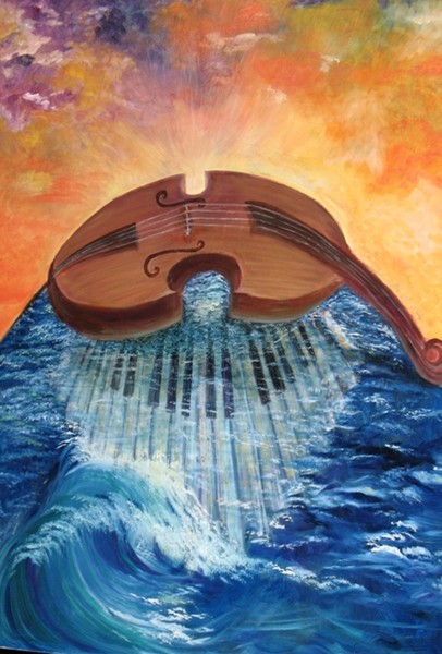 Cello above sunken Piano