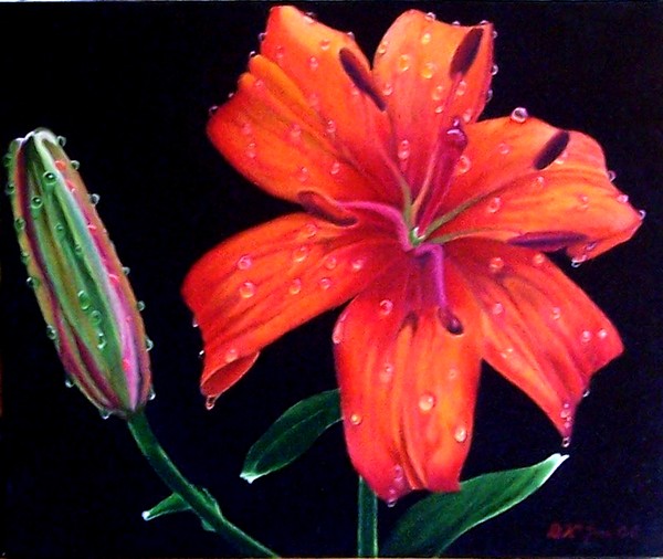 TREMBLES TO A LILY IT WAVES TO A ROSE