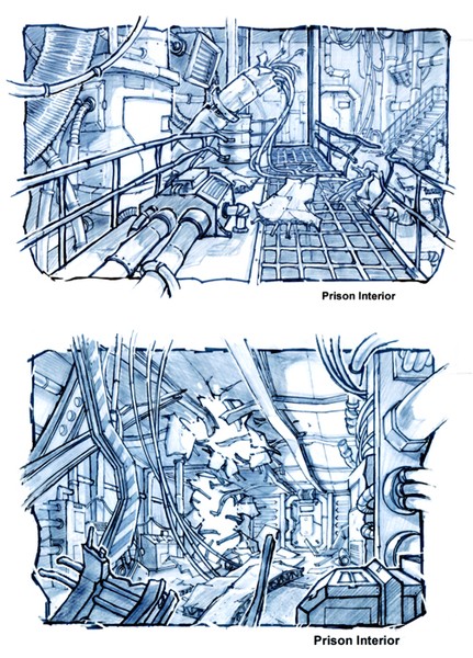 Prison ship interiors