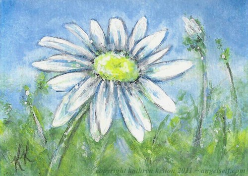 White Daisy ACEO