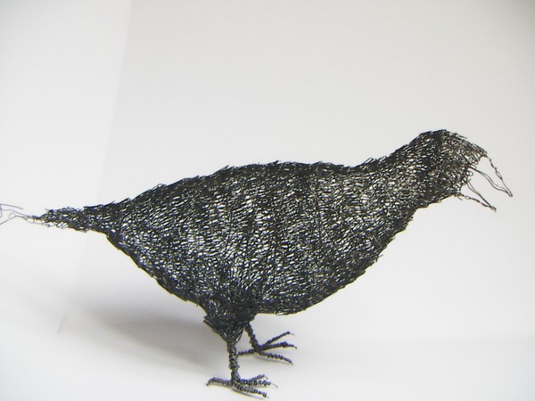 wire crow sculpture