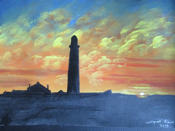 sunset over st marys lighthouse