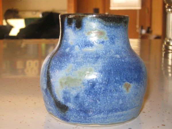 blue ceramic jar