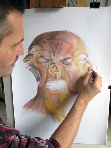 .... starting a big pastel painting for exhibition