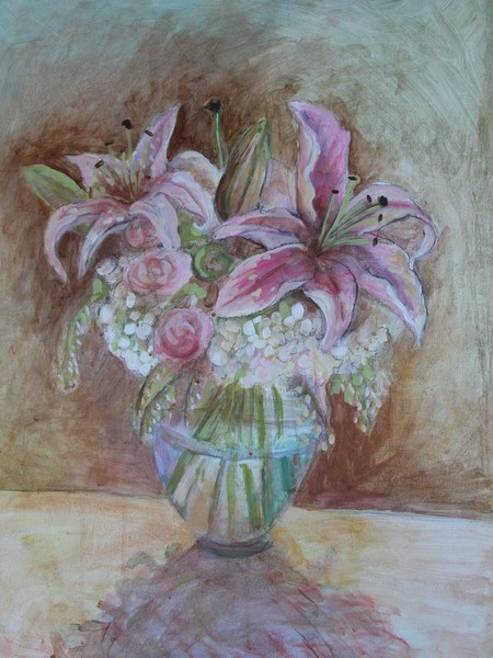 pink lilies