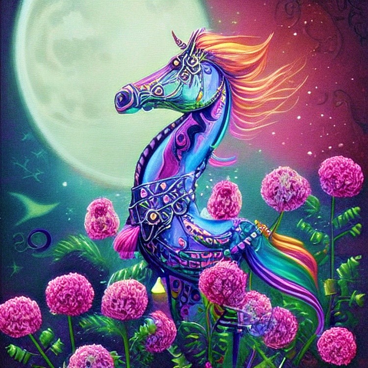 Blue fantasy seahorse