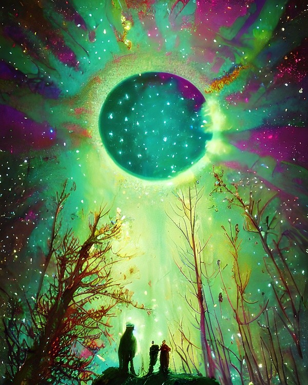 Starry night aurora