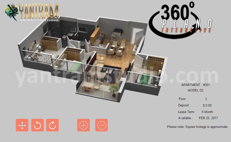 360 degree Interactive House virtual floor plan design by virtual reality apps development