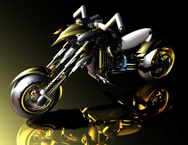 3d modeled futuristic motorcycle