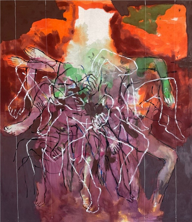 The Wolf DanceMixed-media on linen canvas150x131cm