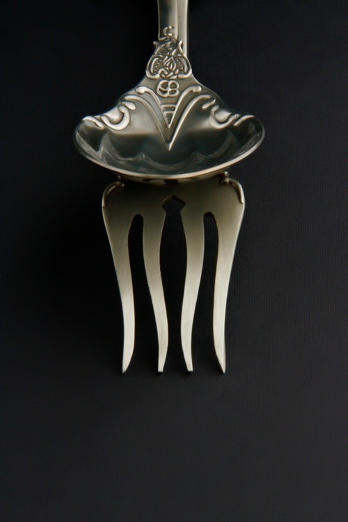 beige spoon and fork