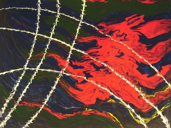 Barbed Wire (Finger Painting)