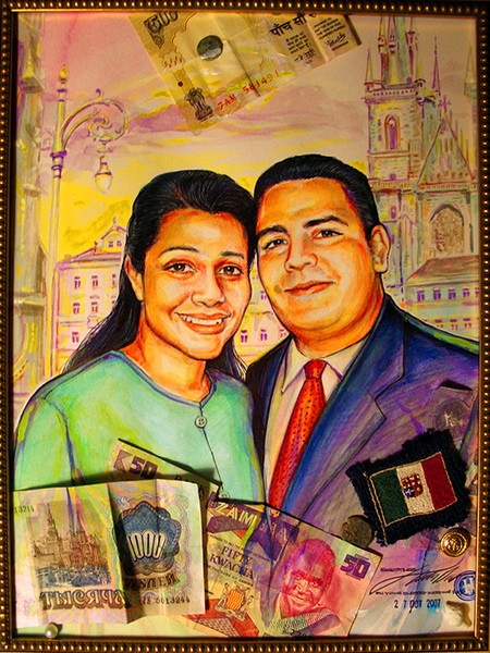 MONICA & JOSE wedding watercolor portrait