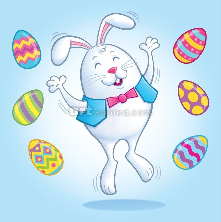 Easter Bunny Jumping for Joy