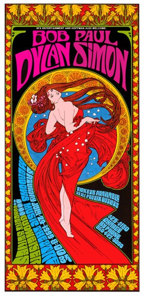 Bob Dylan and Paul Simon concert poster