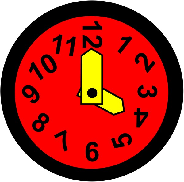 clock red