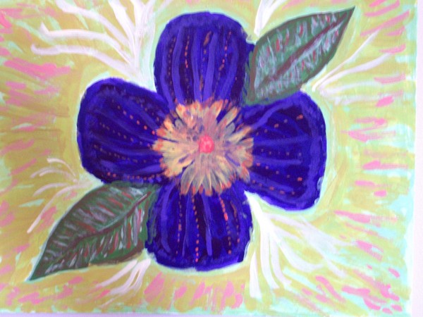 flower in blue 1