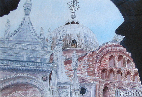 St. Marks Cathedral, Venice, Italy - Watercolor