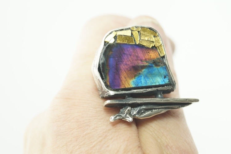 Spectrolite Art ring by Gomolka Art Modernart999