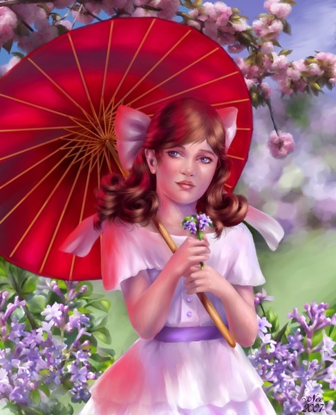 Girl with Red Umbrella