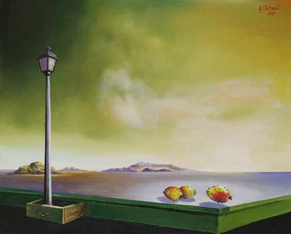 Paysage surrealiste avec figue de barbarie