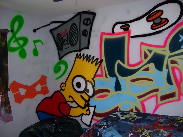 Bart simpson designs in boy's room part 1