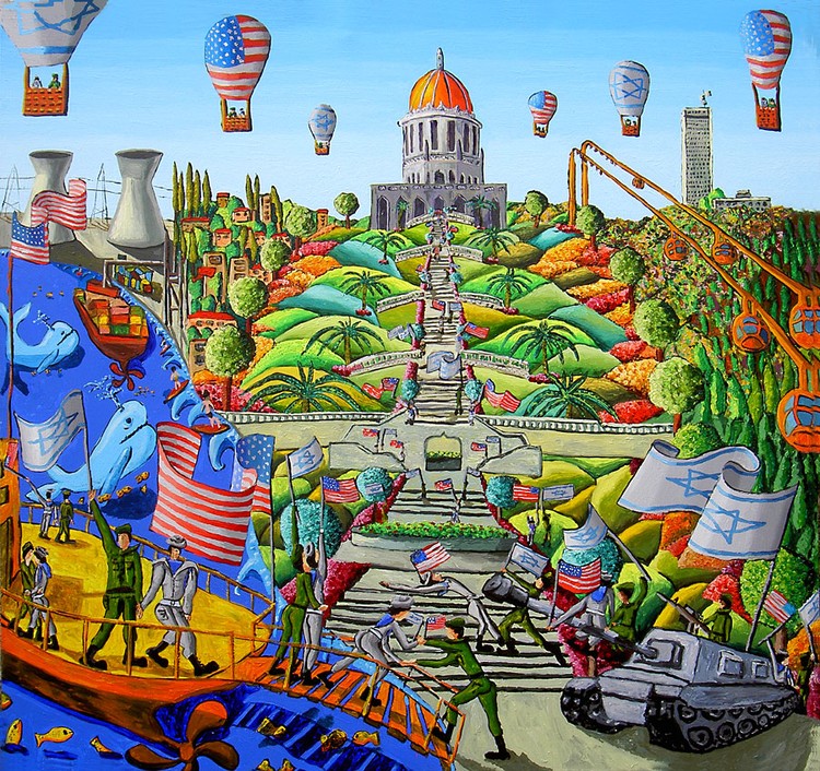 haifa city naive art paintings by the israeli painter raphael perez read his artist statement 