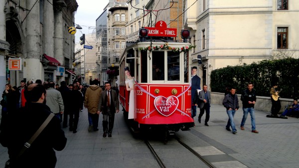 The old tram in St.Valentine's Day