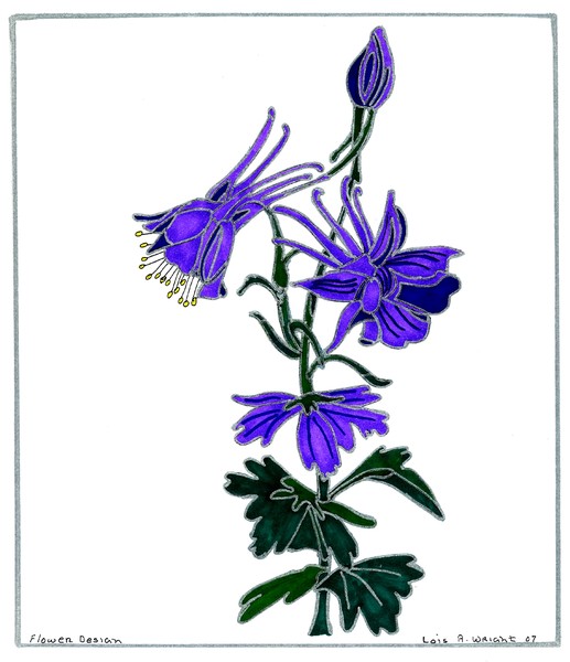 stained glass flowers painting