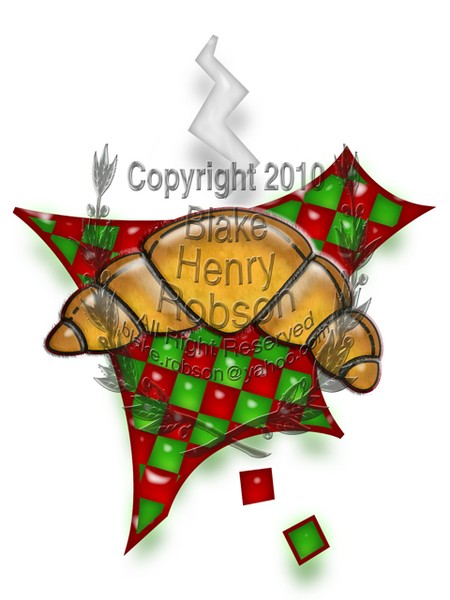 Steaming Hot Croissant Checkered Napkin