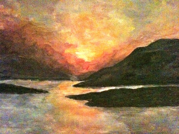 Sunset over Loch Kanaird, Wester Ross Scotland