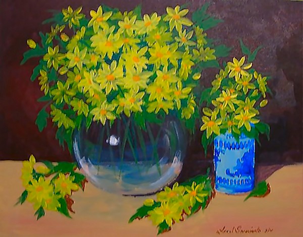 Daisies in a Crystal Vase