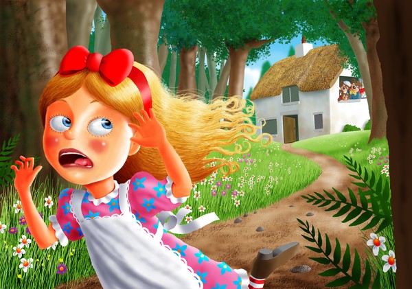 Goldilocks Fleeing Cottage