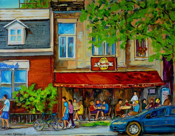 CAFE SAINT DENIS MONTREAL STREET SCENE