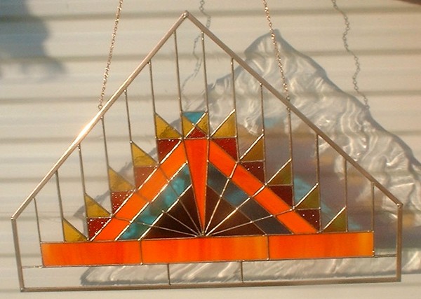 Pueblo Pyramid stained glass original art