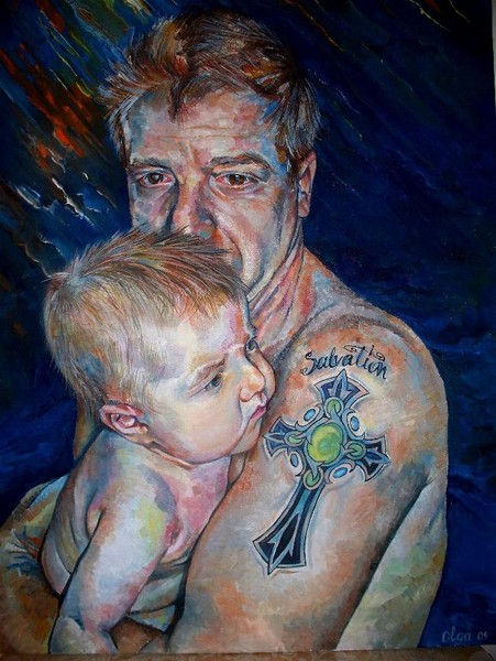 Portrait in oil.