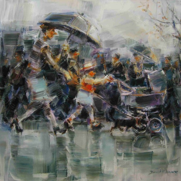 Rain 80 x 80 cm oil on linen 