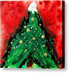 Christmas Tree Painting Canvas Print