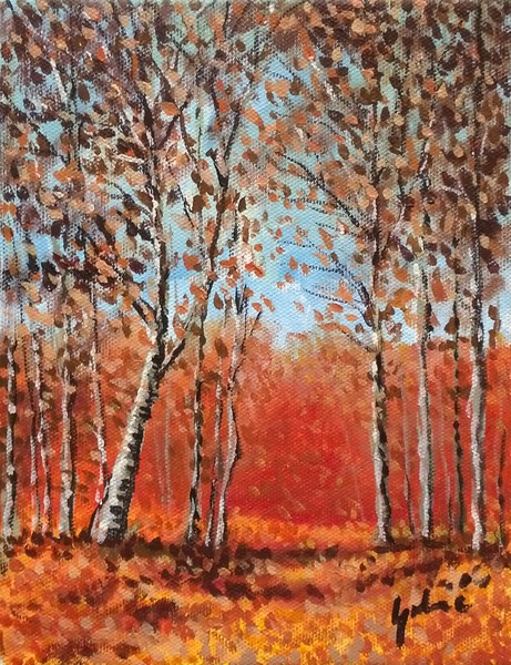 Autumn painting, 6x8