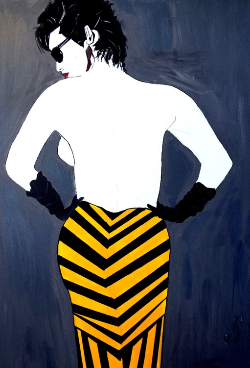 YELLOW STRIPE SKIRT