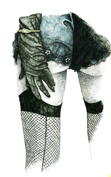 Figure drawing with fishnets