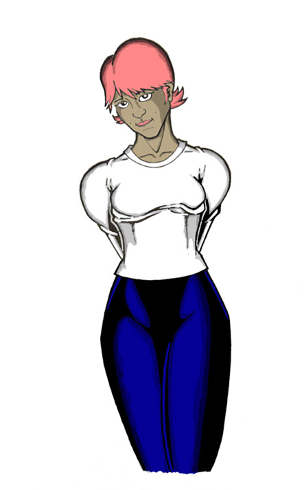 Girl with pink hair