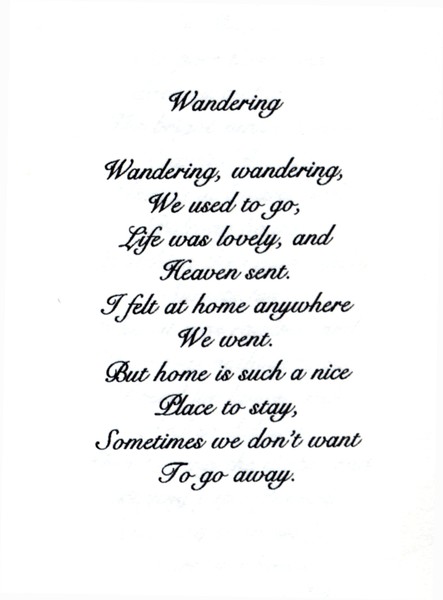 WANDERING,   Poem