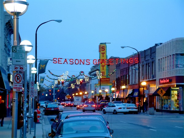 Ann Arbor Michigan: State Street At Dusk