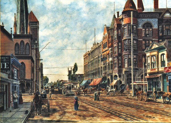 Los Angeles: 2nd & Broadway ca. 1886